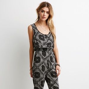 Black and White Paisley Jumpsuit